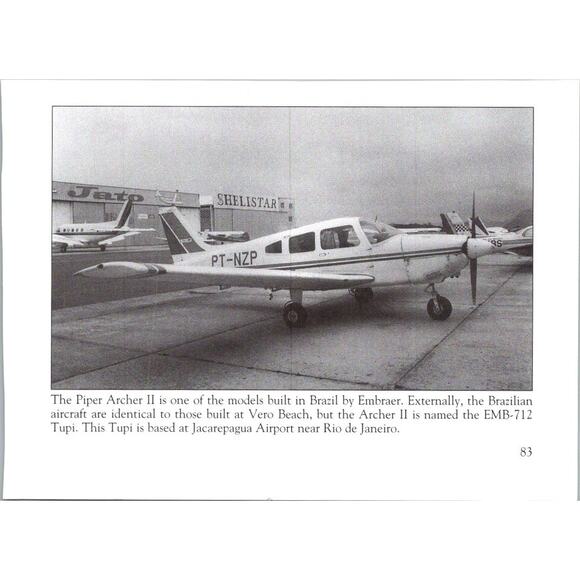 The Piper Archer II Built in Brazil Embraer Piper Aircraft Book Plate Print SJ9